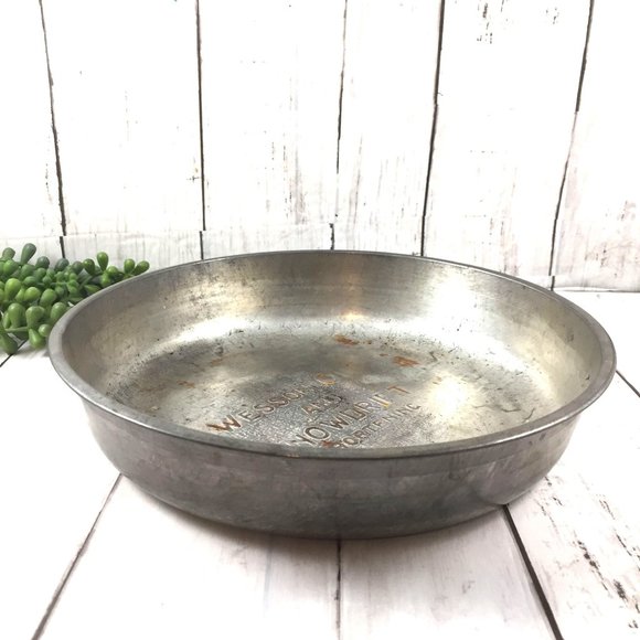 Advertising Cake Pan Wesson Oil Snowdrift Flour Metal Pie Brownie Metal 1930s - Picture 6 of 6